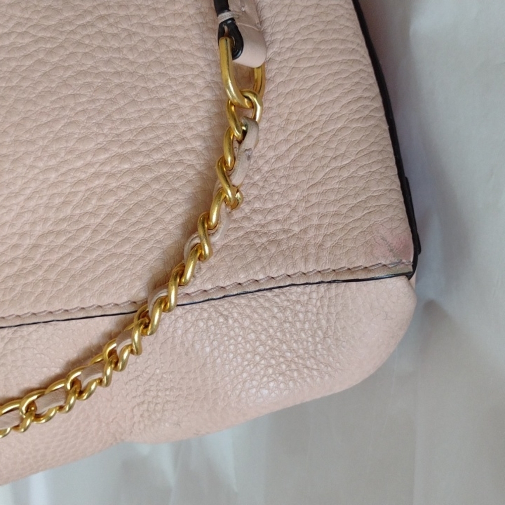 Tory Burch Vintage Salmon 🛍️ Gold 🪙 HW Braids Pebbled Leather Tote - Picture 14 of 16